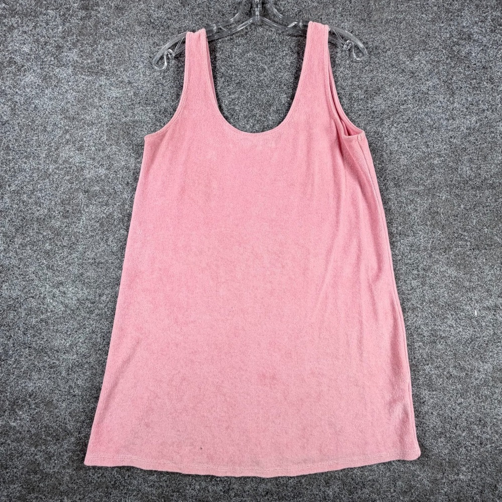 H&M Towelling Mini‎ Dress Women Medium Pink Cotton Scoop Neck Sleeveless Beach